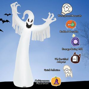 12 Feet Spooky Ghost <b>Inflatable</b> for <b>Halloween</b> Outdoor Holiday Yard Decorations with LED Lights and Blower - Product Image 6