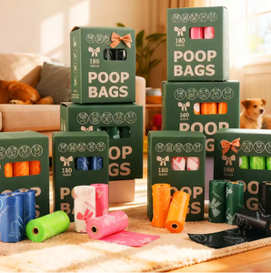 Bolsas para Desechos de Mascotas, Bolsas para Recoger Excrementos de Perro, Portátiles, con Estampados de Huellas, Artículos de Limpieza para Mascotas - Product Image 6