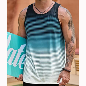 เสื้อกล้ามถักลายไล่ระดับสีสำหรับผู้ชาย คอกลม แห้งเร็ว สวมใส่สบาย - Product Image 3