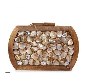 Sacs à bandoulière avec incrustations de perles naturelles parfaites |   Sacs bandoulière Eco-Chic de forme rectangulaire, style quotidien - Product Image 3