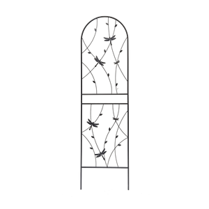 Lot de 4 treillis de jardin en métal antirouille 71'' x 19,7'' avec décoration libellule noire pour plantes grimpantes et support de fleurs d'extérieur - Product Image 6