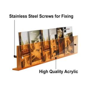 Étagère murale flottante en acrylique orange moderne de 31.5 pouces pour le stockage de livres et le présentoir - Product Image 5