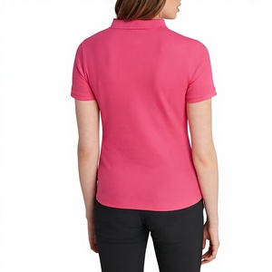 Polo à manches courtes rose pour femme, couleur unie, tissu tricoté décontracté, longueur normale, 100% coton, anti-boulochage, TOPSHOP - Product Image 2