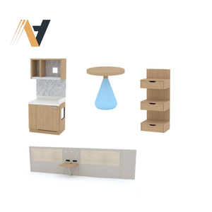 Ensemble de meubles de chambre d'hôtel, bureau d'écriture modulaire moderne, taille standard pour la rénovation de chambres d'hôtes commerciales, programme d'hôtels en chaîne - Product Image 1