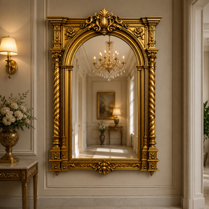 Hot Selling Caravan Hand Carved Wooden Camel Wall Mirror Antique Gold Finish Statement Decorative Mirror Luxury Home Decor - Product Image 6