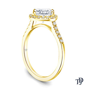 Anillo de compromiso de oro de 10K con halo estilo cometa y diamante (natural) personalizable, fabricante mayorista y minorista OEM - Product Image 4