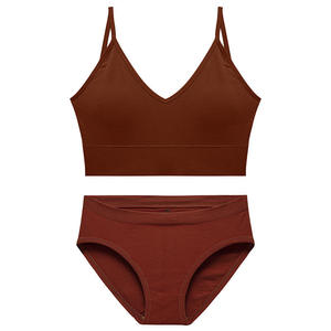 High Quality Women <b>Bikini</b> Briefs Sexy Backless Bras Panty <b>Set</b> Seamless Padded Wireless Comfortable Sports Bra for Women - Product Image 1