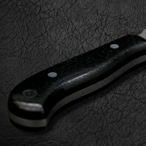 Cuchillo de caza/utilidad/camping hecho a mano de acero de Damasco con punta recta, mango de micarta, funda de cuero de 3 mm, 8 pulgadas, OEM/ODM/OBM - Product Image 2