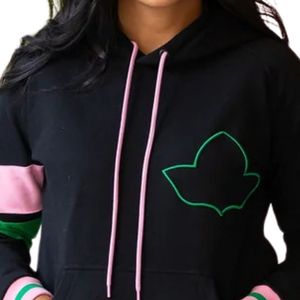 AKA Black Colorblock Tracksuit Women Two Piece Set Hoodie Jogger <b>Pants</b> Pink Green Premium Athletic Wear - Product Image 4
