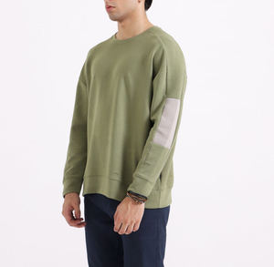 Sweat-shirts à col rond en molleton épais de haute qualité, plissés et brodés, à manches longues, pour hommes - Product Image 3