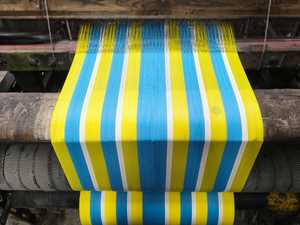 Rouleau de tissu tissé 100 % nylon écologique pour sacs de courses et accessoires, motif rayé durable, robuste, réutilisable, enduit de PVC - Product Image 2