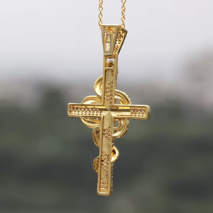 Colgante de Lujo con Cruz de Serpiente de Moissanita, Plata 925 Bañada en Rodio, Collar Religioso con Incrustaciones, Joyería de Destaque, Amuleto, Pieza de Regalo - Product Image 4