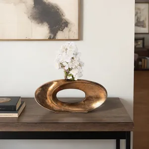 High End Luxury Iron Decorative Flower <b>Vase</b>-Coastal Design Tabletop <b>Vase</b> for Resort Spa & Wedding Decorations Eco-Friendly - Product Image 1