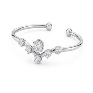 Brazalete Romántico con Flores y Diamantes, Engaste de Garra, para Uso Diario Femenino - Product Image 1