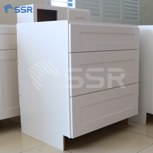 Mueble de Baño Moderno Ecológico Resistente al Agua de Madera Maciza RTA con Triple Cajón de Cierre Suave y Acabado Claro Fácil de Instalar - Product Image 3