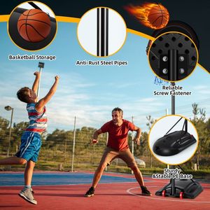 Canasta de Baloncesto Portátil con Ruedas y 2 Redes para Jugar en Casa o al Aire Libre, Juguete Deportivo Divertido para Niños - Product Image 5