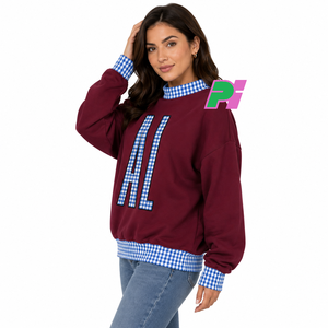 เสื้อสเวตเชิ้ตคอเต่าผู้หญิงแบบ Alabama พร้อมลายปัก AL แบบกำหนดเอง ผ้าฝ้าย 100% สตรีทแวร์ เป็นมิตรกับสิ่งแวดล้อม เสื้อคอเต่าสำหรับฤดูหนาว - Product Image 2