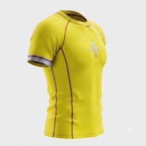 Nuevo Rashguard Cómodo para Adultos, Manga Corta, Cuello Redondo, Estampado por Sublimación, Secado Rápido, Transpirable, Material de Spandex/Poliéster para Hombre - Product Image 4