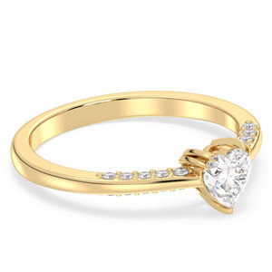 REYES Heart Shaped Solitaire Moissanite <b>Ring</b> in 14K Yellow Gold Plated With 925 Sterling Silver Engagement Promise <b>Ring</b> For Her - Product Image 3