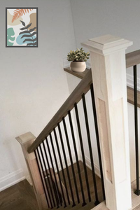 EFS Promotion : Capuchon de poteau d'escalier traditionnel en chêne massif blanc, surface lisse, écologique et durable, pour mobilier d'escalier - Product Image 6