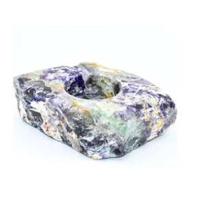 Support de bougie en pierre naturelle sculptée à la main en fluorite, agate et pierres précieuses, pour la lithothérapie, vente en gros - Product Image 4