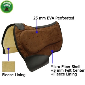 ชุดแผ่นรองอานม้าขนแกะโพลีเอสเตอร์สีน้ำตาล - Product Image 2
