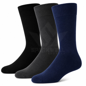 Chaussettes mi-mollet pour hommes, lot de 3, en coton respirant, confortables et douces, pour usage quotidien, printemps-automne - Product Image 3