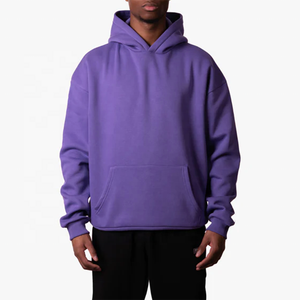 High Quality Custom Plain No String 500gsm Fleece Heavyweight Boys Sweatshirts 100% Cotton Oversized Men Hoodies - Product Image 1