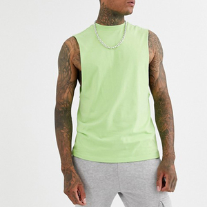 Débardeur en tricot uni pour homme, col rond, sans manches, décontracté, vert, style muscle - Product Image 1