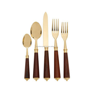 Ensemble d'argenterie or pour restaurants avec poignées en résine couleur verte ensemble de couverts nouveau style de table décoratifs et argenterie super ventes - Product Image 2