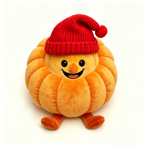 Almohada de calabaza suave personalizada, Peluche de calabaza con cara sonriente y boca abierta bordada, Peluche acogedor con temática de otoño/invierno - Product Image 5