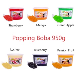 Perles de Boba Éclatantes en Gros 950g Rondes Fraise Mangue Pomme Verte Litchi Myrtille Fruit de la Passion Ingrédients pour Bubble Tea - Product Image 1
