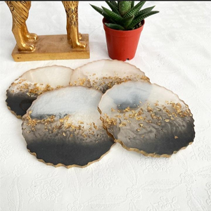 Best Quality Luxury Handcrafted Epoxy Resin Coaster with Irregular Shape From India - Product Image 2