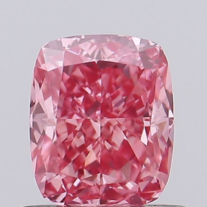 Diamant de laboratoire CVD/HPHT certifié IGI, 0,7 carat, taille coussin, couleur rose vif fantaisie, clarté VS, excellente taille, diamant non monté - Product Image 1