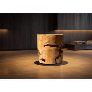 ARTERRA Luxury Round <b>Stool</b> Solid Wood For Hotel Apartment Warehouse Living Spaces Rustic Charm Natural Beauty Sturdy Functionali - Product Image 1
