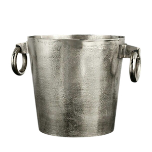 Seau à glace de luxe en acier inoxydable martelé avec poignées en corne, élégant refroidisseur à vin pour bars et soirées à domicile, idéal pour refroidir le champagne - Product Image 6