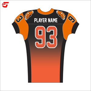 Ensemble uniforme de football américain personnalisé par sublimation (maillot et pantalon) – Tenue d'équipe OEM respirante à manches courtes pour l'été - Product Image 3