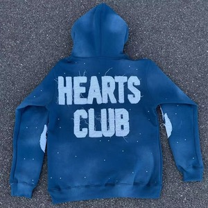 Sweat à capuche surdimensionné personnalisé effet délavé, en coton épais de qualité supérieure, avec broderie appliquée, lavage vintage, style streetwear, fourniture OEM ODM en gros - Product Image 6