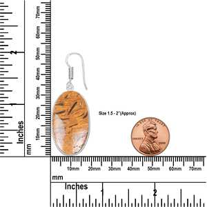 Boucles d'oreilles pendantes pour femme, en pierre précieuse naturelle de calligraphie, pierre de naissance de mai, faites à la main, plaquées argent, bijoux de fiançailles, cadeau de fête, mignonnes - Product Image 3