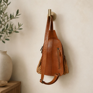 Sac bandoulière en cuir fait main avec franges, style western, en tissu serape, sangle réglable, style fourrure, pour femme, idéal pour les voyages - Product Image 4