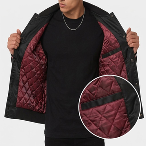Veste bomber universitaire personnalisée pour homme, veste en satin Letterman, broderie de logo personnalisée, impression, doublure matelassée, veste d'hiver - Product Image 4