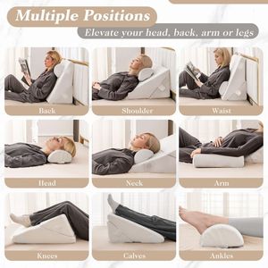 Juego de almohada de cuña de cama de espuma con memoria de aire de 3 piezas - Product Image 6