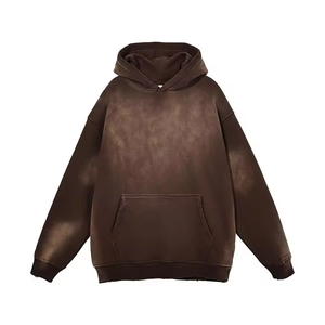 Sudadera con Capucha Personalizada Verde Bosque con Lavado Ácido para Hombre, Oversize, Hombros Caídos, Bolsillo Canguro, Estilo Vintage Desgastado, Streetwear - Product Image 4