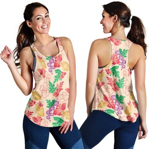Women <b>Floral</b> Digital Printed Feather Embellished Tank <b>Top</b> Scoop Neck Regular Length Breathable Knitted Polyester Casual Style - Product Image 1