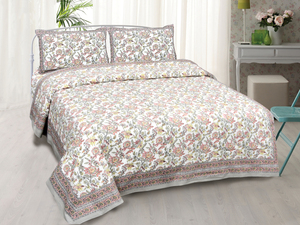 Drap plat de qualité supérieure en coton imprimé de Jaipur, 200 fils, toutes saisons, écologique, doux pour la peau, durable, lavable et respirant, taille complète - Product Image 1