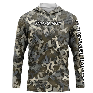 Sweat à capuche de chasse à manches longues pour hommes avec protection UV chemise de pêche à séchage rapide Performance d'été hauts respirants motif imprimé - Product Image 1