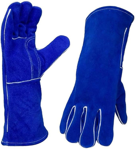 Gants de soudage en cuir véritable à prix de gros pour adultes, gants de soudeur personnalisés en cuir de vachette, imperméables - Product Image 3