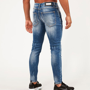 Pantalon Homme Taille Haute Zippé Extensible Jean Décontracté Coupe Slim Pantalon Crayon Grande Taille Jean Skinny en Denim pour Homme - Product Image 2