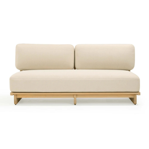 Sofá de Jardín Minimalista de Dos Plazas con Estructura de Madera y Cojines Beige, Muebles de Exterior de Diseño Duradero - Product Image 6
