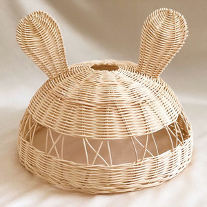 Bunny <b>rattan</b> lampshade light shade for <b>table</b> ceiling <b>lamps</b> wholesale price kids pendant lights - Product Image 5